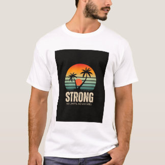 kleurrijke vintage zonsondergang gedrukte T-shirt