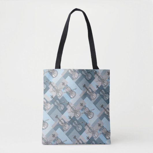 Kleurrijke Violins Blue Grey Canvas tas (Voorkant)