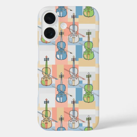 Kleurrijke Violins Hoesje-Mate Samsung Galaxy Hoes (Achterkant)