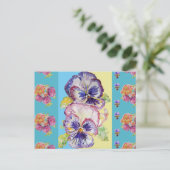 Kleurrijke Viooltje Bloem Waterverf aqua Briefkaar Briefkaart (Staand voorkant)