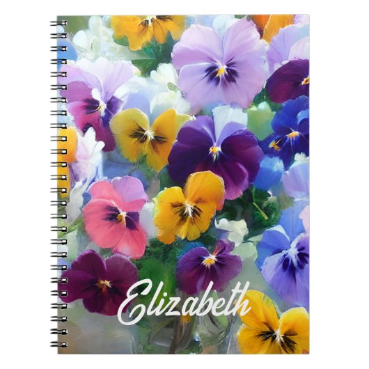 Kleurrijke viooltjes notitieboek (Voorkant)