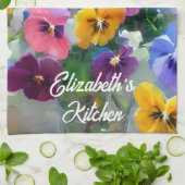 Kleurrijke viooltjes theedoek (Gevouwen)