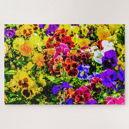 Kleurrijke viooltjesbloemen legpuzzel (Horizontaal)