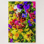Kleurrijke viooltjesbloemen legpuzzel (Verticaal)