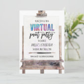 Kleurrijke Virtuele Verf Schilderfeest Verjaardag Kaart (Staand voorkant)