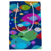 Kleurrijke Vis Abstract Patroon Blauw Medium Cadeauzakje (Voorkant)