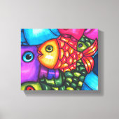 Kleurrijke Vis Abstract sealife originele Kunst Canvas Afdruk (Voorkant)
