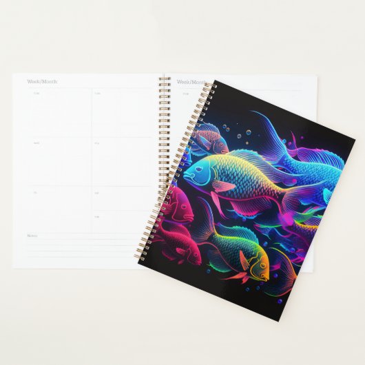 Kleurrijke vis achtergrond planner (Display)
