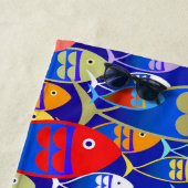 Kleurrijke Vis Art Deco Aangepaste Tekst Monogram Strandlaken (In situ)