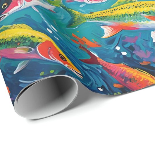 KLEURRIJKE VIS CADEAUPAPIER (Rol Hoek)