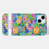 Kleurrijke Vis Geborduurd Case-Mate iPhone Case (Achterkant (horizontaal))