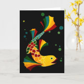 kleurrijke vis " in bubbels kaart (Gele Bloem)