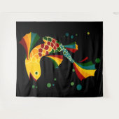 kleurrijke vis " in bubbels wandkleed (Voorkant (horizontaal))