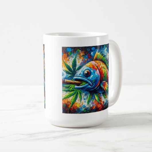 Kleurrijke Vis Koffie Mok (Voorkant rechts)