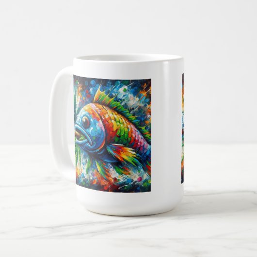 Kleurrijke Vis Koffie Mok (Voorkant links)