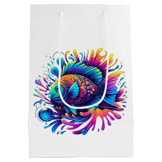 Kleurrijke vis- medium cadeauzakje (Achterkant)