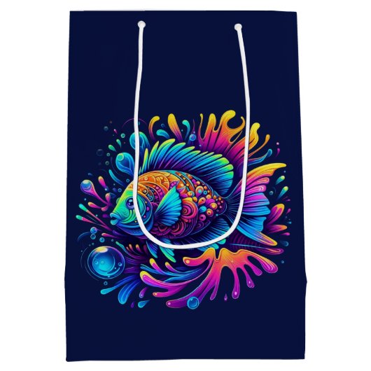 Kleurrijke vis- medium cadeauzakje (Achterkant)