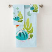 Kleurrijke vis met bubbels en zeewier bad handdoek (Insitu)