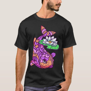 Kleurrijke vis met waterlelie t-shirt