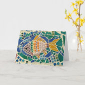 Kleurrijke vis mozaïek Kaart (Gele Bloem)