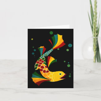 kleurrijke vis ‘n bubbels notitiekaartje