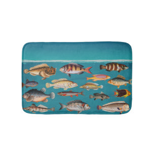 Kleurrijke vis onder blauw zeewater badmat