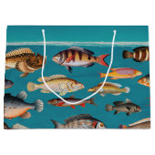 Kleurrijke vis onder blauw zeewater groot cadeauzakje (Voorkant)