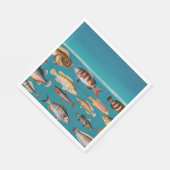 Kleurrijke vis onder blauw zeewater servet (Hoek)