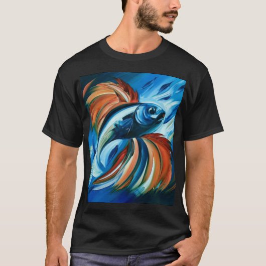 Kleurrijke vis schilderij T-shirt (Voorkant)