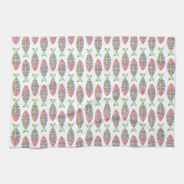 Kleurrijke Vis Skeleton Keuken Handdoek