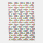 Kleurrijke Vis Skeleton Keuken Handdoek (Verticaal)