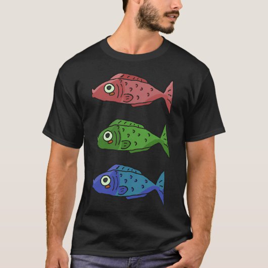 Kleurrijke vis stapel t-shirt (Voorkant)