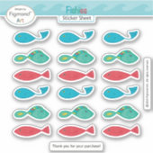 Kleurrijke Vis Sticker Blad door Figmond Art (Voorkant)