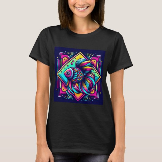Kleurrijke vis t-shirt (Voorkant)