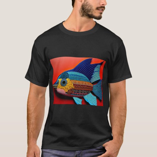 Kleurrijke vis t-shirt (Voorkant)
