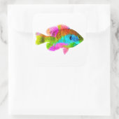 Kleurrijke Vis Vierkante Sticker (Tas)