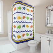 Kleurrijke vis voor kinderen douchegordijn (In situ)
