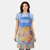 Kleurrijke Vis Waterverf Blauw Vrouwen Keuken Scho Schort (Gedragen)