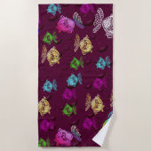 kleurrijke visbadhanddoek strandlaken (Voorkant)