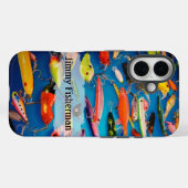 Kleurrijke vishaakjes - Personaliseer naam Case-Mate iPhone Case (Achterkant (horizontaal))