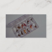 Kleurrijke vishaken in de vliegbox visitekaartje (Achterkant)