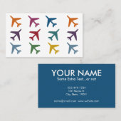 Kleurrijke Visitekaartjes voor vliegreizen (Voorkant / Achterkant)