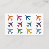 Kleurrijke Visitekaartjes voor vliegreizen (Voorkant)