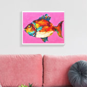 Kleurrijke viskunst canvas afdruk (Insitu (Woonkamer))