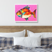 Kleurrijke viskunst canvas afdruk (Insitu (Slaapkamer))