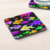 Kleurrijke vispatronen Kunst schilderen. Nu kopen Bier Onderzetter (Linkerzijde)