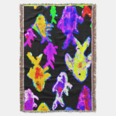 Kleurrijke vispatronen Kunst schilderen. Nu kopen Deken (Voorkant Verticaal)