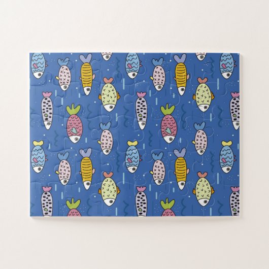 Kleurrijke vispuzzel legpuzzel (Horizontaal)