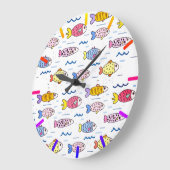Kleurrijke visschool grote klok (Hoek)