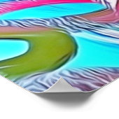 Kleurrijke vissen Abstract Verf Blauw Roze Rood Gr Poster (Hoek)